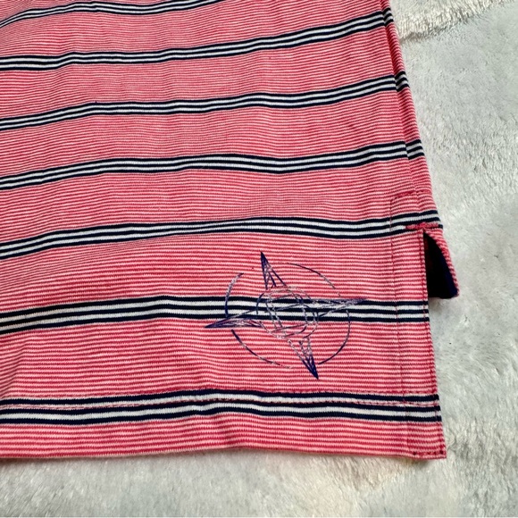 NWT B. Draddy Perez Golf Polo in Bandana Pink and Blue Stripe, Size Small - Picture 7 of 10